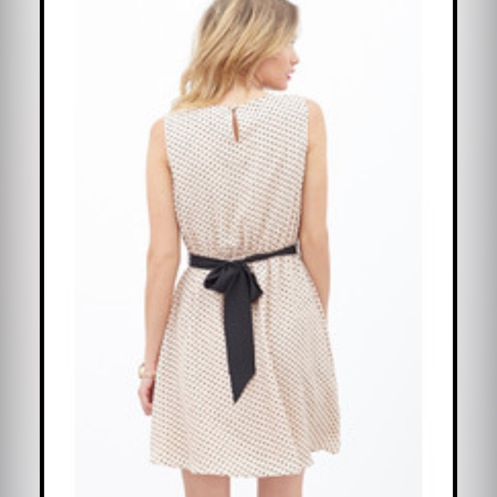 Pink and black polkadot dress